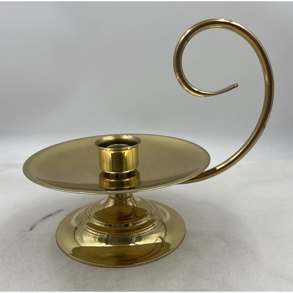 Baldwin Brass Chamberstick Candle Holder Forged in America Finger Loop Handle